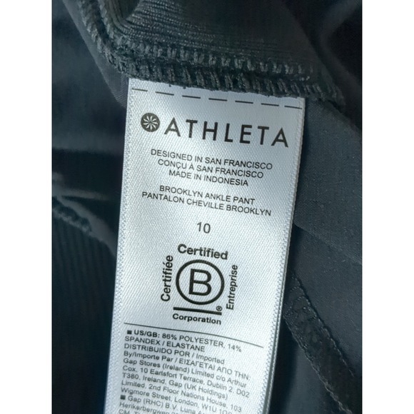 Athleta Brooklyn Ankle Pant Sz 10 Black 31X28 Career Lightweight Business - Picture 10 of 12